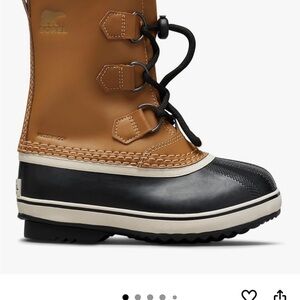 Sorel Kids Tan and Black Snow Boots